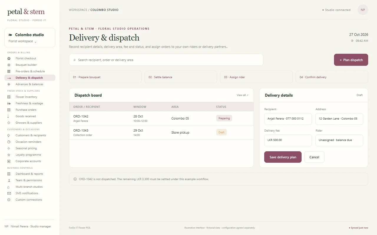 Delivery & dispatch - Light mode — Delivery & dispatch in light mode