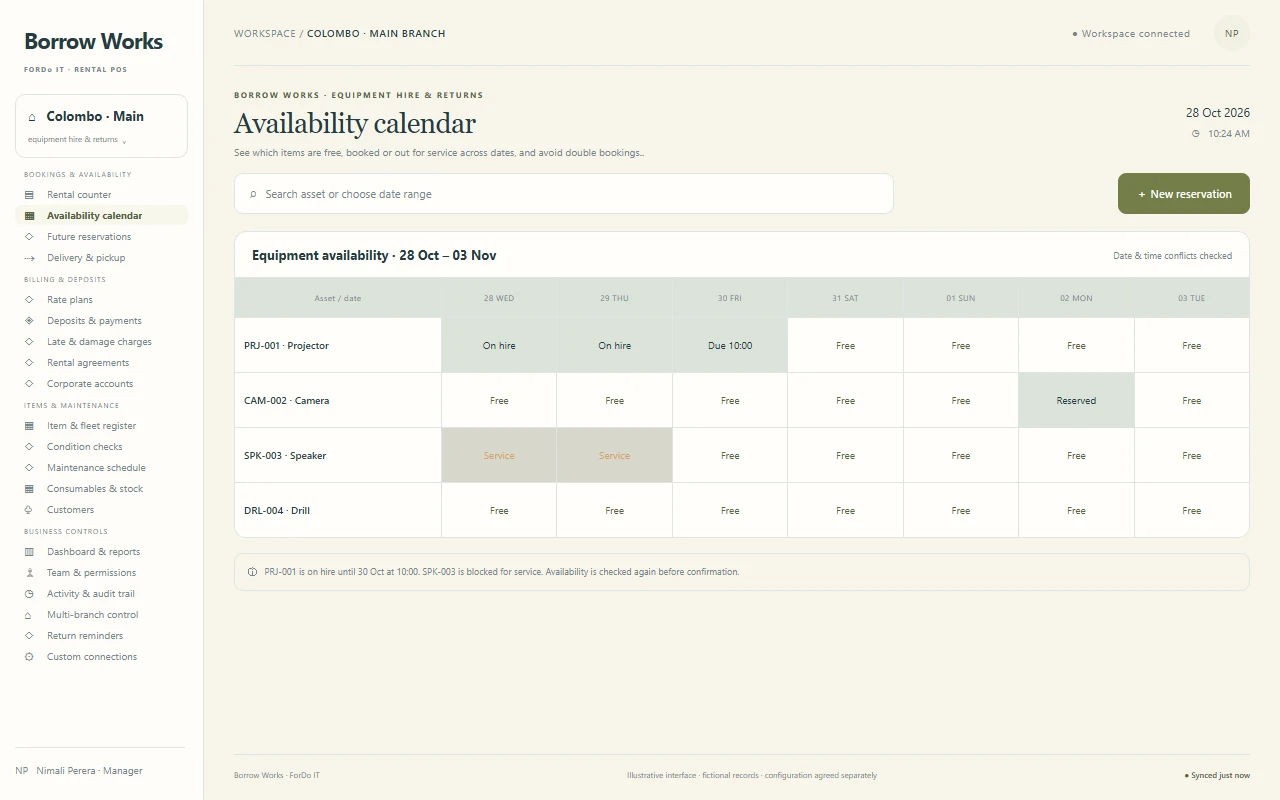 Availability calendar - Light mode — Availability calendar in light mode